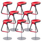 Armless Bar Stools Adjustable Height Dining Stool with Metal Base