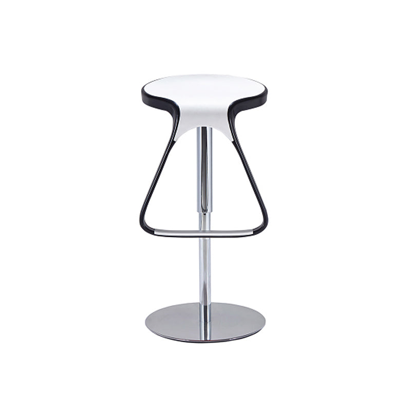 Armless Bar Stools Adjustable Height Dining Stool with Metal Base