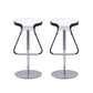 Armless Bar Stools Adjustable Height Dining Stool with Metal Base
