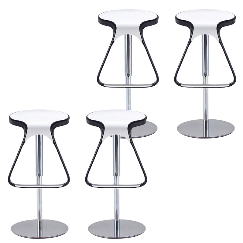 Armless Bar Stools Adjustable Height Dining Stool with Metal Base