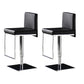 Armless Bar Stools Adjustable Height Dining Stool with Metal Base