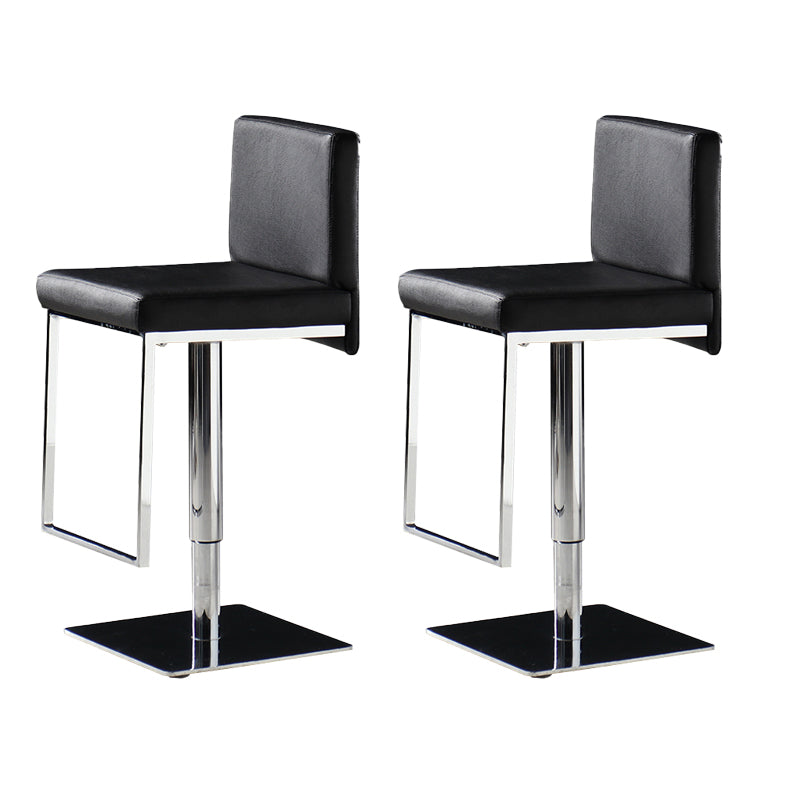 Armless Bar Stools Adjustable Height Dining Stool with Metal Base