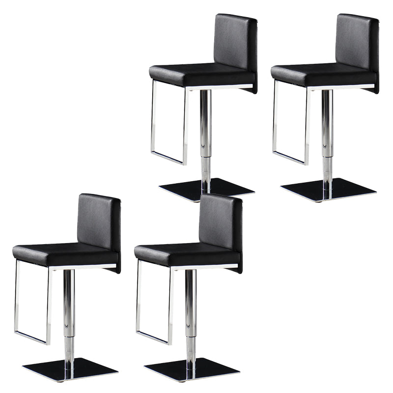 Armless Bar Stools Adjustable Height Dining Stool with Metal Base