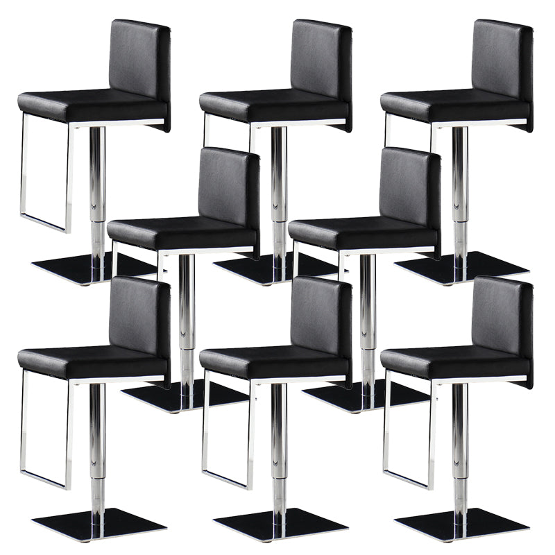 Armless Bar Stools Adjustable Height Dining Stool with Metal Base