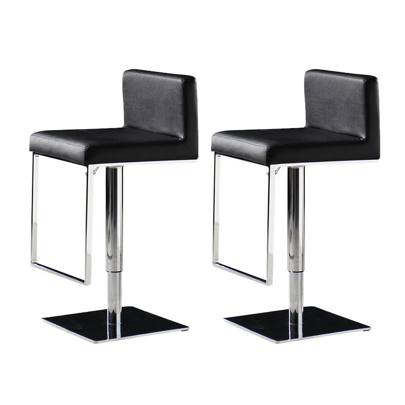 Armless Bar Stools Adjustable Height Dining Stool with Metal Base