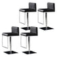 Armless Bar Stools Adjustable Height Dining Stool with Metal Base