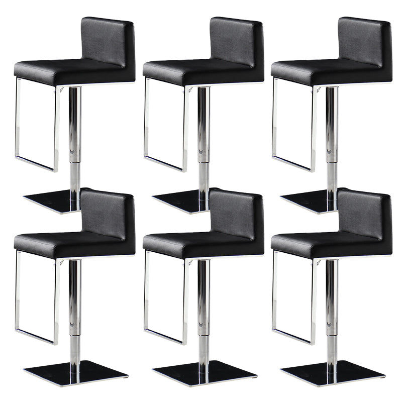 Armless Bar Stools Adjustable Height Dining Stool with Metal Base