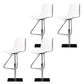 Armless Bar Stools Adjustable Height Dining Stool with Metal Base