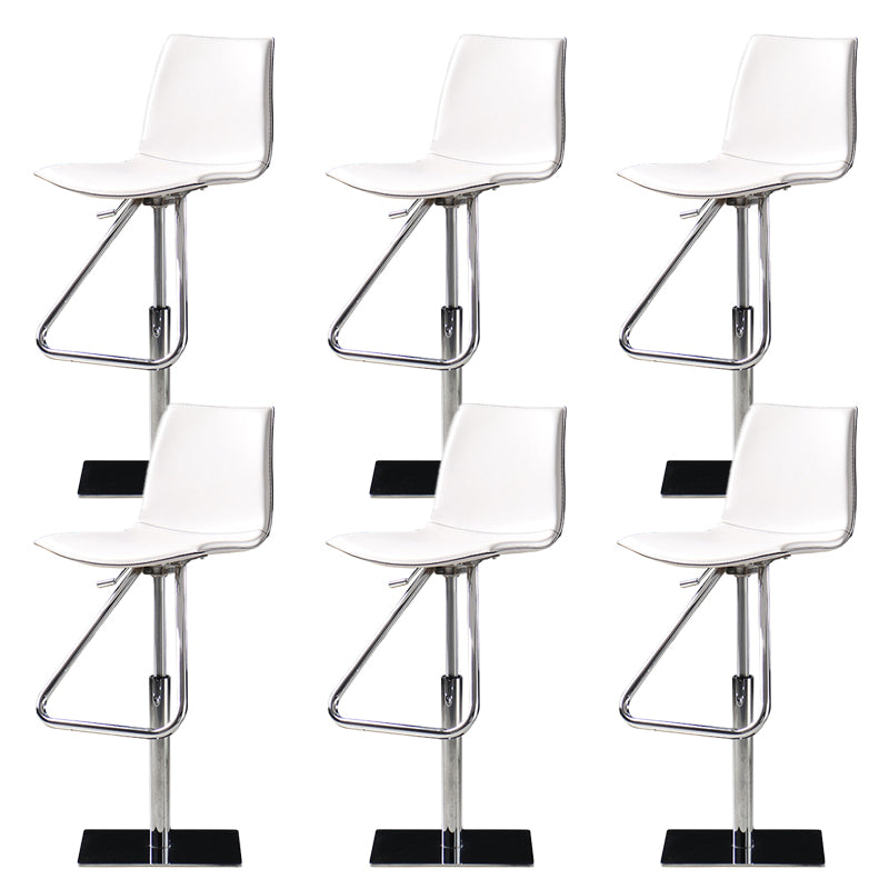 Armless Bar Stools Adjustable Height Dining Stool with Metal Base