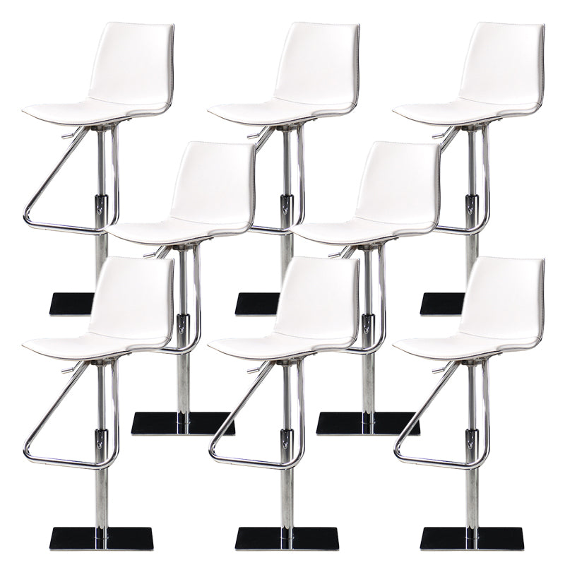 Armless Bar Stools Adjustable Height Dining Stool with Metal Base