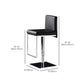 Armless Bar Stools Adjustable Height Dining Stool with Metal Base