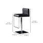 Armless Bar Stools Adjustable Height Dining Stool with Metal Base