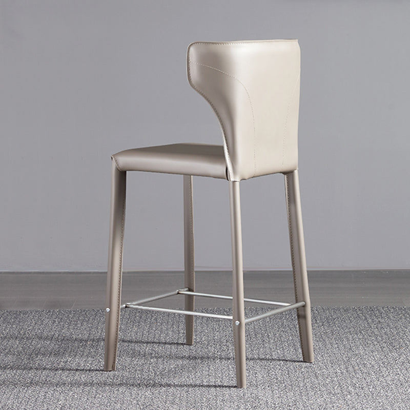 Faux Leather Bar and Counter Stool Nordic Style Patio Stool with Backrest Clearhalo 'Bar Furniture' 'Bar Stools' 'bar_stools' 'furn' 'furn_bar_stools' 'Furniture' 'Kitchen & Dining Furniture' 7256709