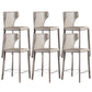 Faux Leather Bar and Counter Stool Nordic Style Patio Stool with Backrest Grey 6 Piece Set Clearhalo 'Bar Furniture' 'Bar Stools' 'bar_stools' 'furn' 'furn_bar_stools' 'Furniture' 'Kitchen & Dining Furniture' 7256710