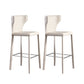 Faux Leather Bar and Counter Stool Nordic Style Patio Stool with Backrest Off-White 2 Piece Set Clearhalo 'Bar Furniture' 'Bar Stools' 'bar_stools' 'furn' 'furn_bar_stools' 'Furniture' 'Kitchen & Dining Furniture' 7256714