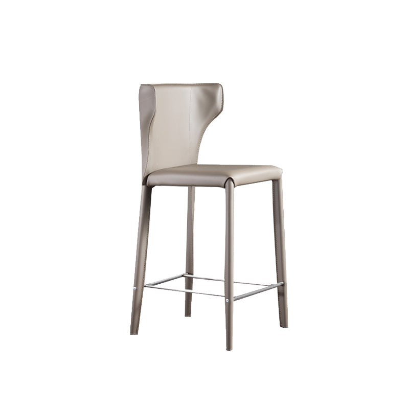 Faux Leather Bar and Counter Stool Nordic Style Patio Stool with Backrest Clearhalo 'Bar Furniture' 'Bar Stools' 'bar_stools' 'furn' 'furn_bar_stools' 'Furniture' 'Kitchen & Dining Furniture' 7256715