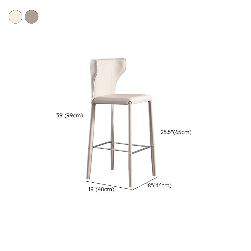 Faux Leather Bar and Counter Stool Nordic Style Patio Stool with Backrest Clearhalo 'Bar Furniture' 'Bar Stools' 'bar_stools' 'furn' 'furn_bar_stools' 'Furniture' 'Kitchen & Dining Furniture' 7256724