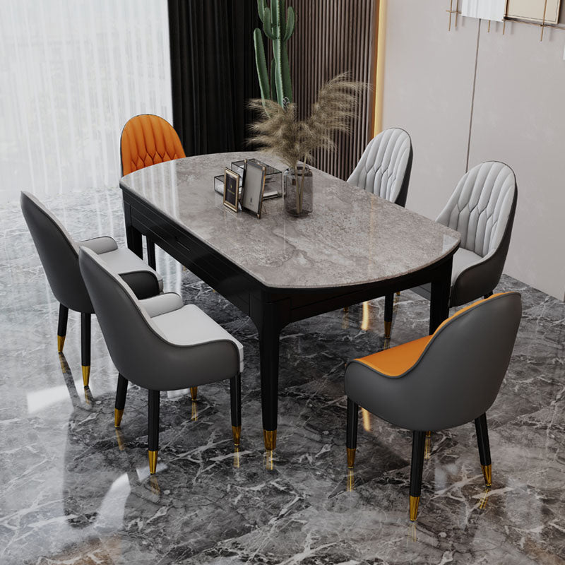 Faux Leather Dining Chairs Modern Parsons Chair with Wood Legs Clearhalo 'Dining Chairs' 'Dining Tables & Seating' 'dining_chair' 'furn' 'furn_dining_chair' 'Furniture' 'Kitchen & Dining Furniture' 7256874