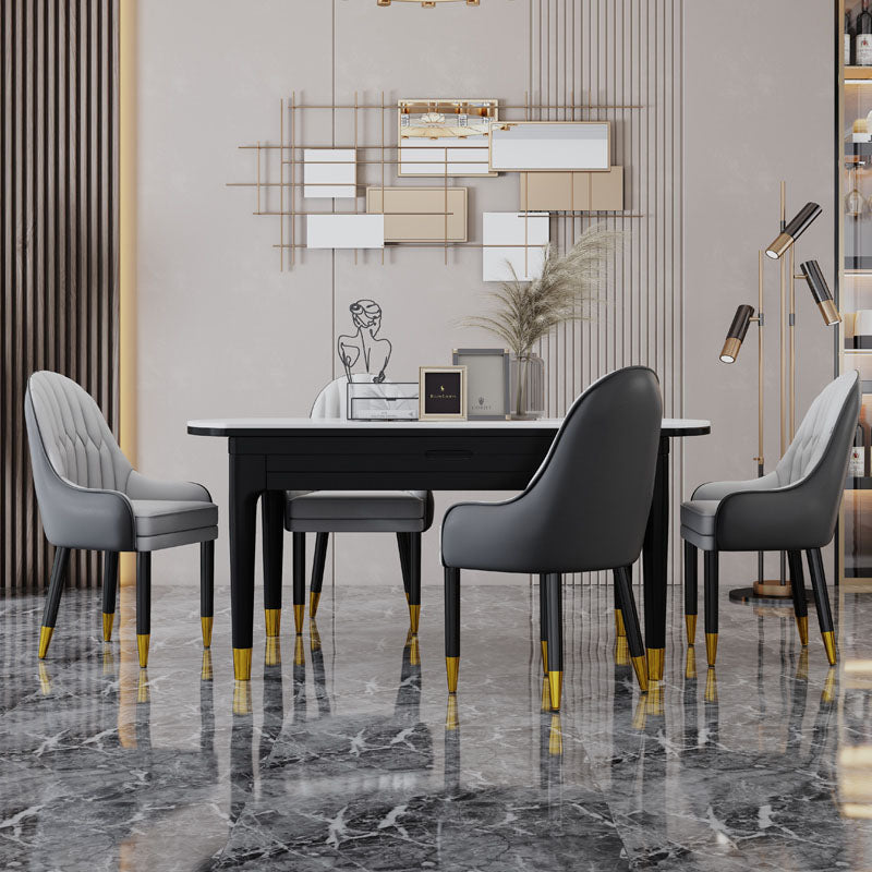 Faux Leather Dining Chairs Modern Parsons Chair with Wood Legs Clearhalo 'Dining Chairs' 'Dining Tables & Seating' 'dining_chair' 'furn' 'furn_dining_chair' 'Furniture' 'Kitchen & Dining Furniture' 7256876