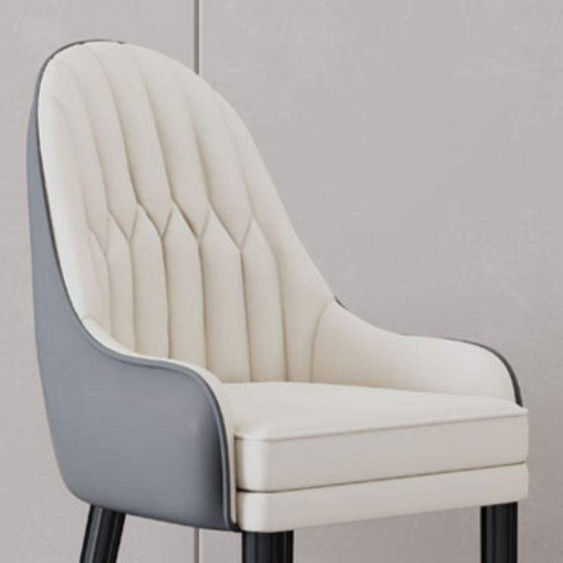 Faux Leather Dining Chairs Modern Parsons Chair with Wood Legs Clearhalo 'Dining Chairs' 'Dining Tables & Seating' 'dining_chair' 'furn' 'furn_dining_chair' 'Furniture' 'Kitchen & Dining Furniture' 7256882