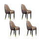 Faux Leather Dining Chairs Modern Parsons Chair with Wood Legs Khaki 4 Piece Set Clearhalo 'Dining Chairs' 'Dining Tables & Seating' 'dining_chair' 'furn' 'furn_dining_chair' 'Furniture' 'Kitchen & Dining Furniture' 7256887