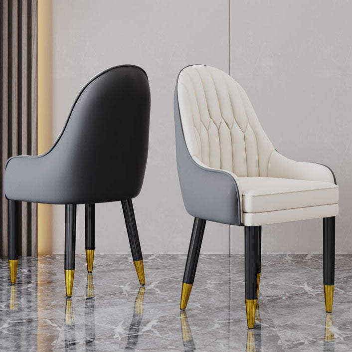 Faux Leather Dining Chairs Modern Parsons Chair with Wood Legs Clearhalo 'Dining Chairs' 'Dining Tables & Seating' 'dining_chair' 'furn' 'furn_dining_chair' 'Furniture' 'Kitchen & Dining Furniture' 7256891