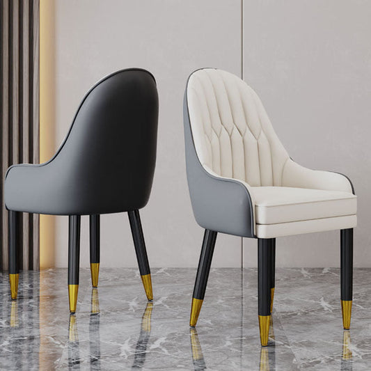 Faux Leather Dining Chairs Modern Parsons Chair with Wood Legs Clearhalo 'Dining Chairs' 'Dining Tables & Seating' 'dining_chair' 'furn' 'furn_dining_chair' 'Furniture' 'Kitchen & Dining Furniture' 7256891