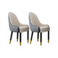 Faux Leather Dining Chairs Modern Parsons Chair with Wood Legs Off-White 2 Piece Set Clearhalo 'Dining Chairs' 'Dining Tables & Seating' 'dining_chair' 'furn' 'furn_dining_chair' 'Furniture' 'Kitchen & Dining Furniture' 7256893