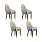 Faux Leather Dining Chairs Modern Parsons Chair with Wood Legs Off-White 4 Piece Set Clearhalo 'Dining Chairs' 'Dining Tables & Seating' 'dining_chair' 'furn' 'furn_dining_chair' 'Furniture' 'Kitchen & Dining Furniture' 7256894