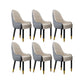 Faux Leather Dining Chairs Modern Parsons Chair with Wood Legs Off-White 6 Piece Set Clearhalo 'Dining Chairs' 'Dining Tables & Seating' 'dining_chair' 'furn' 'furn_dining_chair' 'Furniture' 'Kitchen & Dining Furniture' 7256895