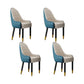 Faux Leather Dining Chairs Modern Parsons Chair with Wood Legs Blue-White 4 Piece Set Clearhalo 'Dining Chairs' 'Dining Tables & Seating' 'dining_chair' 'furn' 'furn_dining_chair' 'Furniture' 'Kitchen & Dining Furniture' 7256919