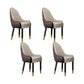 Faux Leather Dining Chairs Modern Parsons Chair with Wood Legs Coffee Beige 4 Piece Set Clearhalo 'Dining Chairs' 'Dining Tables & Seating' 'dining_chair' 'furn' 'furn_dining_chair' 'Furniture' 'Kitchen & Dining Furniture' 7256924