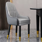 Faux Leather Dining Chairs Modern Parsons Chair with Wood Legs Concrete Gray 1 Piece Clearhalo 'Dining Chairs' 'Dining Tables & Seating' 'dining_chair' 'furn' 'furn_dining_chair' 'Furniture' 'Kitchen & Dining Furniture' 7256927