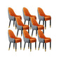 Faux Leather Dining Chairs Modern Parsons Chair with Wood Legs Orange 8 Piece Set Clearhalo 'Dining Chairs' 'Dining Tables & Seating' 'dining_chair' 'furn' 'furn_dining_chair' 'Furniture' 'Kitchen & Dining Furniture' 7256936