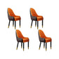 Faux Leather Dining Chairs Modern Parsons Chair with Wood Legs Coffee Orange 4 Piece Set Clearhalo 'Dining Chairs' 'Dining Tables & Seating' 'dining_chair' 'furn' 'furn_dining_chair' 'Furniture' 'Kitchen & Dining Furniture' 7256939
