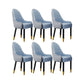 Faux Leather Dining Chairs Modern Parsons Chair with Wood Legs Grey Blue 6 Piece Set Clearhalo 'Dining Chairs' 'Dining Tables & Seating' 'dining_chair' 'furn' 'furn_dining_chair' 'Furniture' 'Kitchen & Dining Furniture' 7256945
