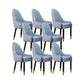 Faux Leather Dining Chairs Modern Parsons Chair with Wood Legs Grey Blue 8 Piece Set Clearhalo 'Dining Chairs' 'Dining Tables & Seating' 'dining_chair' 'furn' 'furn_dining_chair' 'Furniture' 'Kitchen & Dining Furniture' 7256946