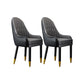 Faux Leather Dining Chairs Modern Parsons Chair with Wood Legs Black Gray 2 Piece Set Clearhalo 'Dining Chairs' 'Dining Tables & Seating' 'dining_chair' 'furn' 'furn_dining_chair' 'Furniture' 'Kitchen & Dining Furniture' 7256948