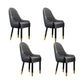 Faux Leather Dining Chairs Modern Parsons Chair with Wood Legs Black Gray 4 Piece Set Clearhalo 'Dining Chairs' 'Dining Tables & Seating' 'dining_chair' 'furn' 'furn_dining_chair' 'Furniture' 'Kitchen & Dining Furniture' 7256949