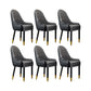Faux Leather Dining Chairs Modern Parsons Chair with Wood Legs Black Gray 6 Piece Set Clearhalo 'Dining Chairs' 'Dining Tables & Seating' 'dining_chair' 'furn' 'furn_dining_chair' 'Furniture' 'Kitchen & Dining Furniture' 7256950