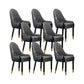 Faux Leather Dining Chairs Modern Parsons Chair with Wood Legs Black Gray 8 Piece Set Clearhalo 'Dining Chairs' 'Dining Tables & Seating' 'dining_chair' 'furn' 'furn_dining_chair' 'Furniture' 'Kitchen & Dining Furniture' 7256951