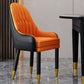 Faux Leather Dining Chairs Modern Parsons Chair with Wood Legs Black-Orange 1 Piece Clearhalo 'Dining Chairs' 'Dining Tables & Seating' 'dining_chair' 'furn' 'furn_dining_chair' 'Furniture' 'Kitchen & Dining Furniture' 7256952