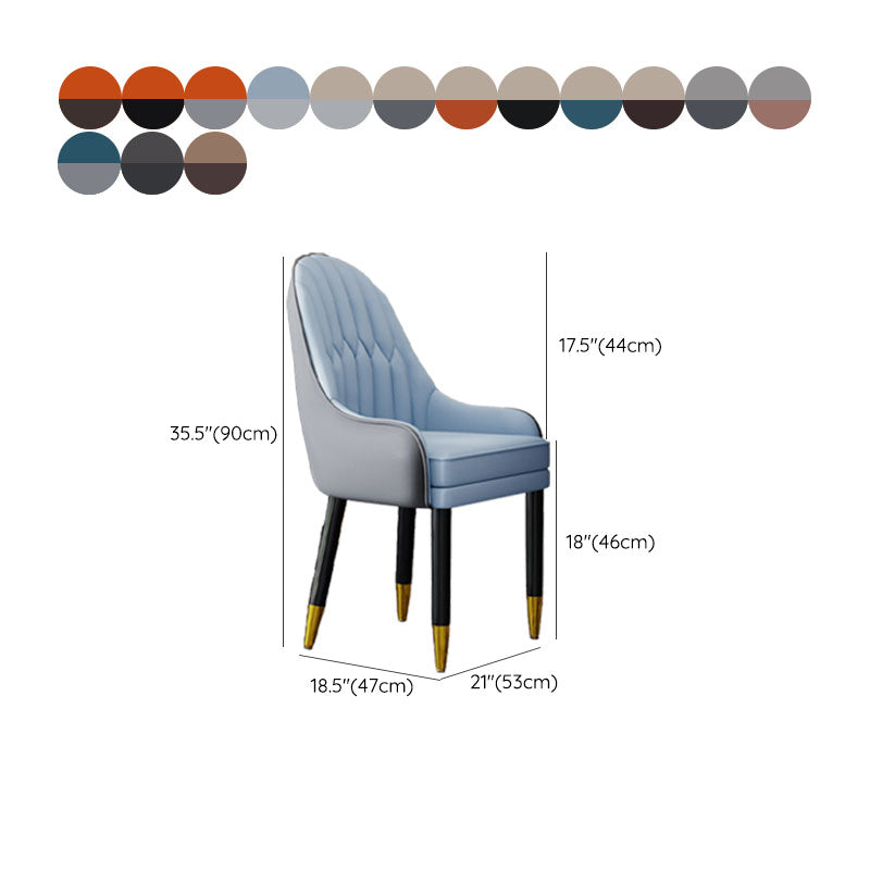 Faux Leather Dining Chairs Modern Parsons Chair with Wood Legs Clearhalo 'Dining Chairs' 'Dining Tables & Seating' 'dining_chair' 'furn' 'furn_dining_chair' 'Furniture' 'Kitchen & Dining Furniture' 7256957