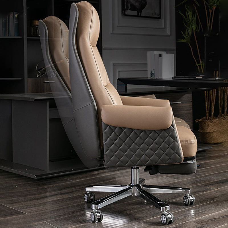 Modern Office Chair Armless Leather No Distressing Ergonomic Desk Chair with Wheels Clearhalo 'furn' 'furn_office_chair' 'Furniture' 'Office Chairs' 'Office Furniture' 'office_chair' 7257161