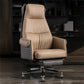 Modern Office Chair Armless Leather No Distressing Ergonomic Desk Chair with Wheels Khaki Genuine Leather 1 Piece Clearhalo 'furn' 'furn_office_chair' 'Furniture' 'Office Chairs' 'Office Furniture' 'office_chair' 7257162