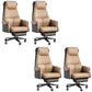 Modern Office Chair Armless Leather No Distressing Ergonomic Desk Chair with Wheels Khaki 4 Piece Set Clearhalo 'furn' 'furn_office_chair' 'Furniture' 'Office Chairs' 'Office Furniture' 'office_chair' 7257163