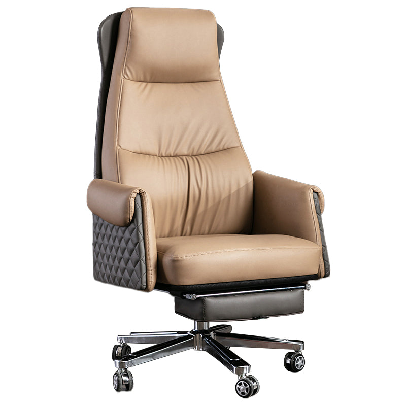 Modern Office Chair Armless Leather No Distressing Ergonomic Desk Chair with Wheels Clearhalo 'furn' 'furn_office_chair' 'Furniture' 'Office Chairs' 'Office Furniture' 'office_chair' 7257166