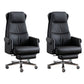 Modern Office Chair Armless Leather No Distressing Ergonomic Desk Chair with Wheels Black 2 Piece Set Clearhalo 'furn' 'furn_office_chair' 'Furniture' 'Office Chairs' 'Office Furniture' 'office_chair' 7257170
