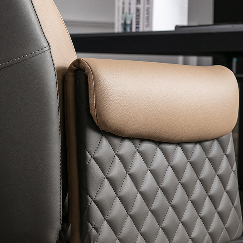 Modern Office Chair Armless Leather No Distressing Ergonomic Desk Chair with Wheels Clearhalo 'furn' 'furn_office_chair' 'Furniture' 'Office Chairs' 'Office Furniture' 'office_chair' 7257172