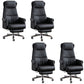 Modern Office Chair Armless Leather No Distressing Ergonomic Desk Chair with Wheels Black 4 Piece Set Clearhalo 'furn' 'furn_office_chair' 'Furniture' 'Office Chairs' 'Office Furniture' 'office_chair' 7257173